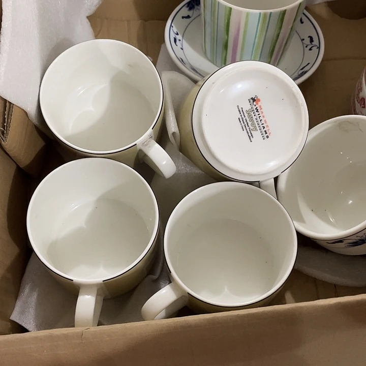 瓷片麦斯威尔咖啡杯4个 微瑕 口失圆