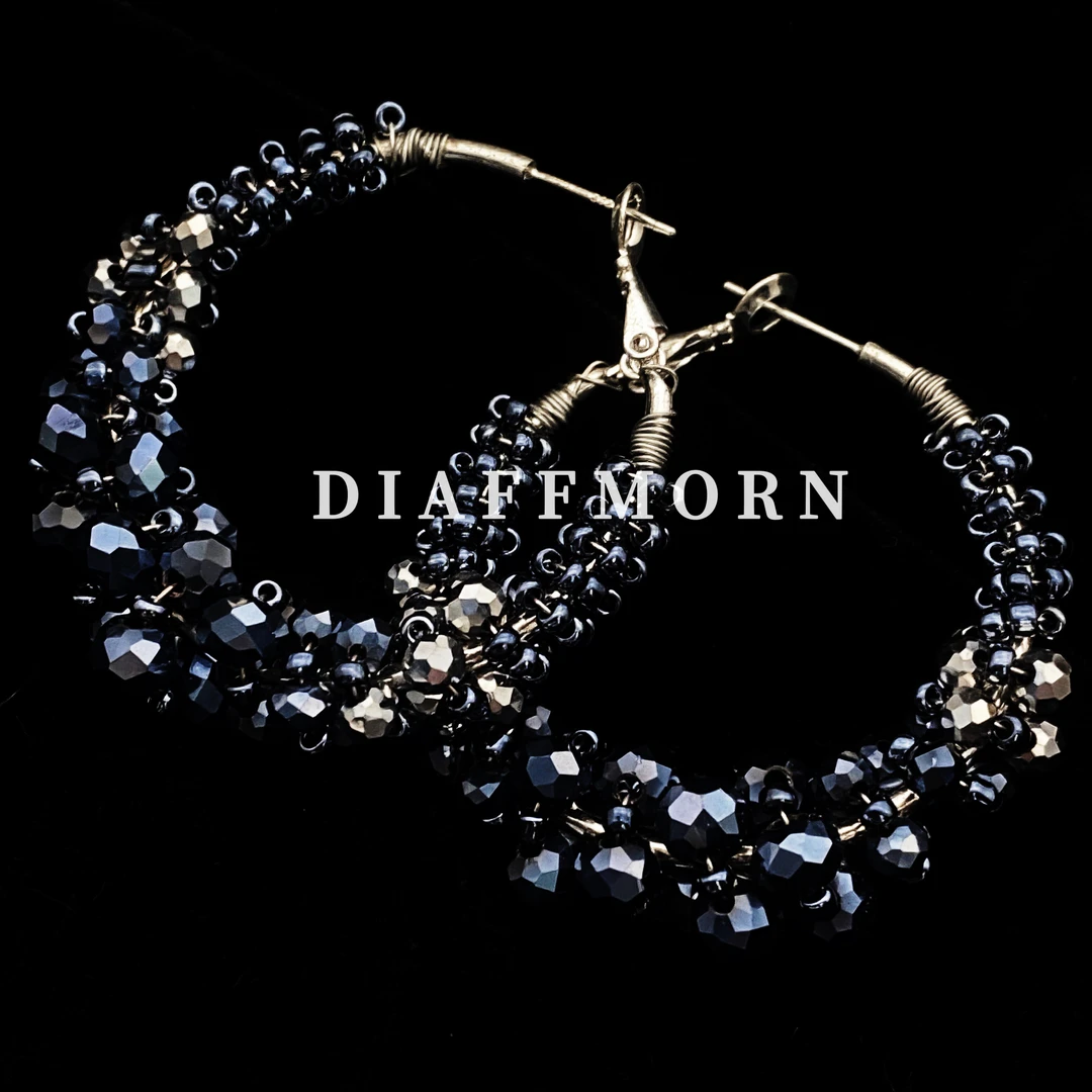 铜合金仿水晶耳饰 DFM《闪耀》重工复古气质小众手工设计耳环