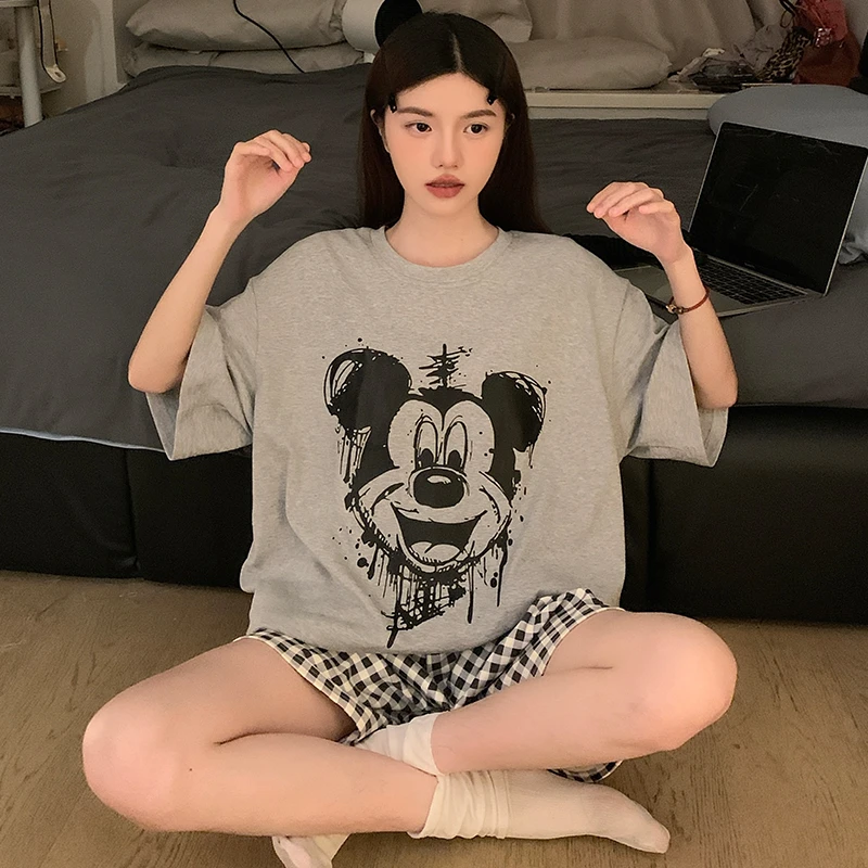 2025新款睡衣女夏季短袖短裤卡通米数可爱夏天薄款可外穿家居服