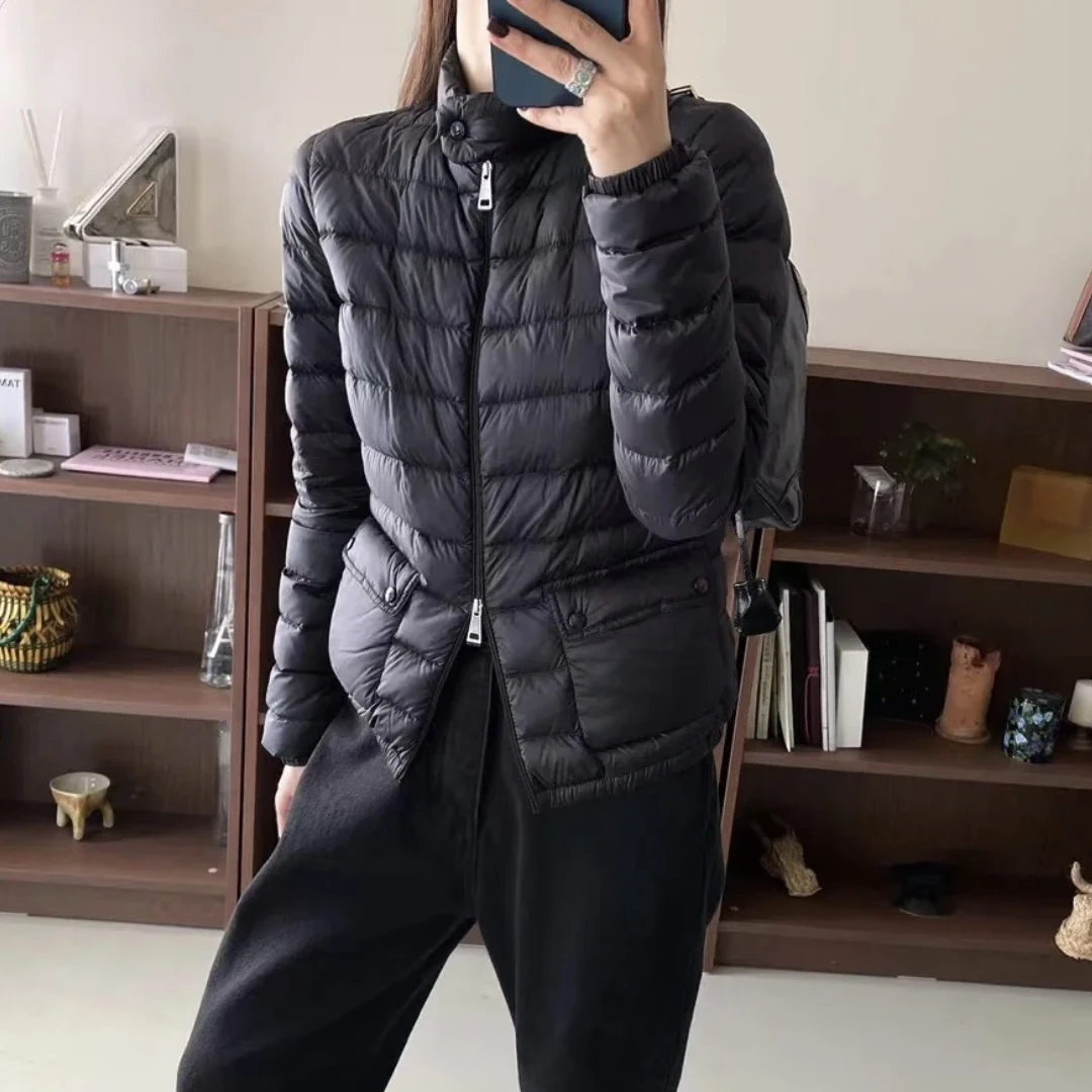 99新 MONCLER 2b033 薄款肩标双口袋羽绒服 锦纶 2码