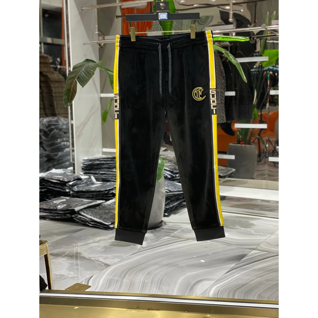 秋冬新款男款欧货轻奢时尚潮流印花修身百搭弹力 休闲裤