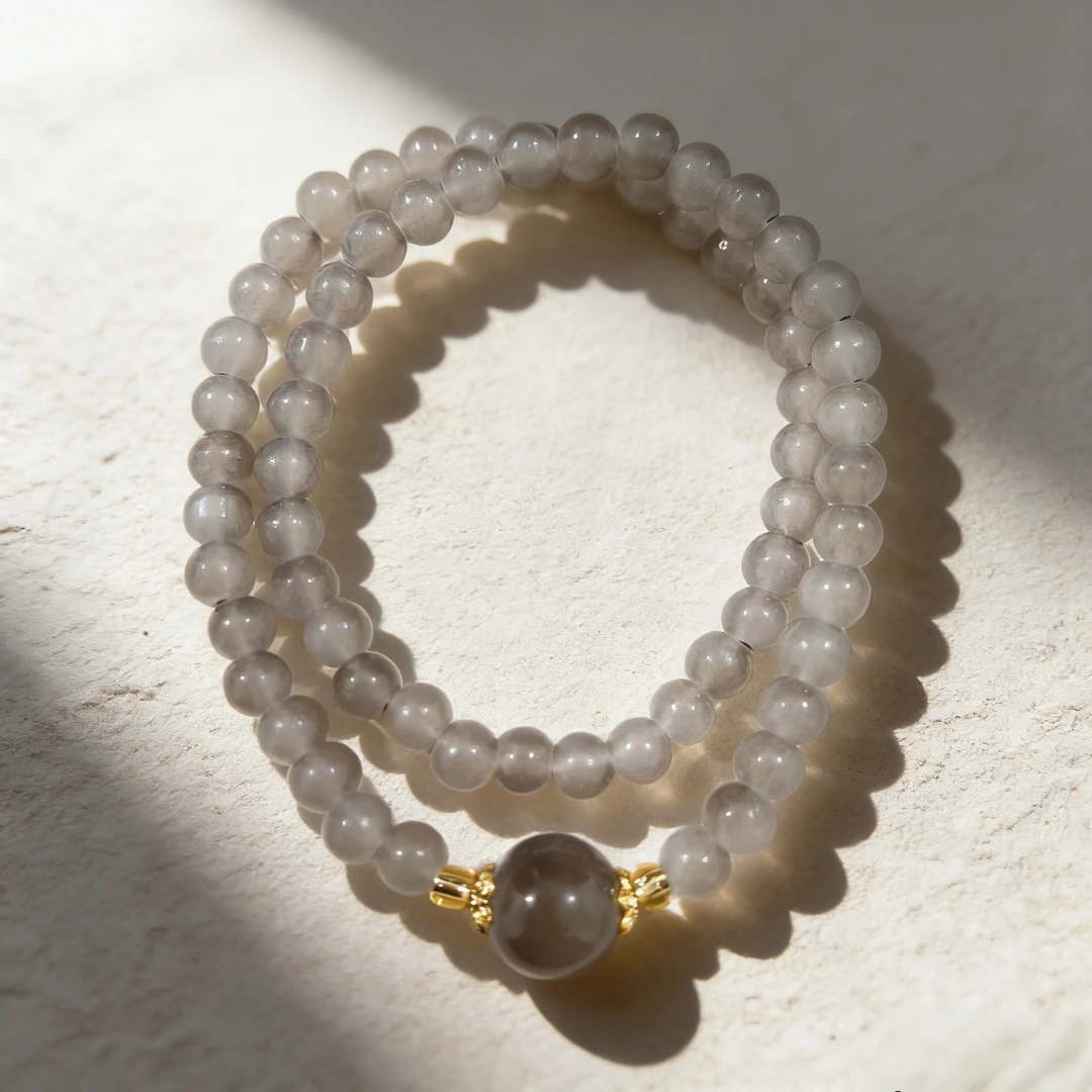 月光灰琉璃双圈款 精品手串 无礼盒-S 1480