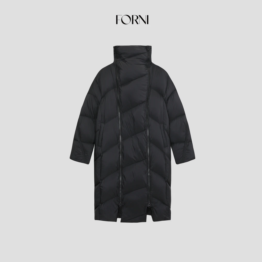 FORNI 红炉点雪 同温层壁垒白鹅绒设计感拉链羽绒服