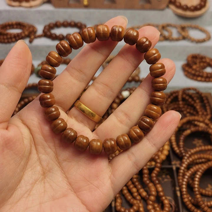 果皮天然库克精挑汉堡珠8*9单圈手串