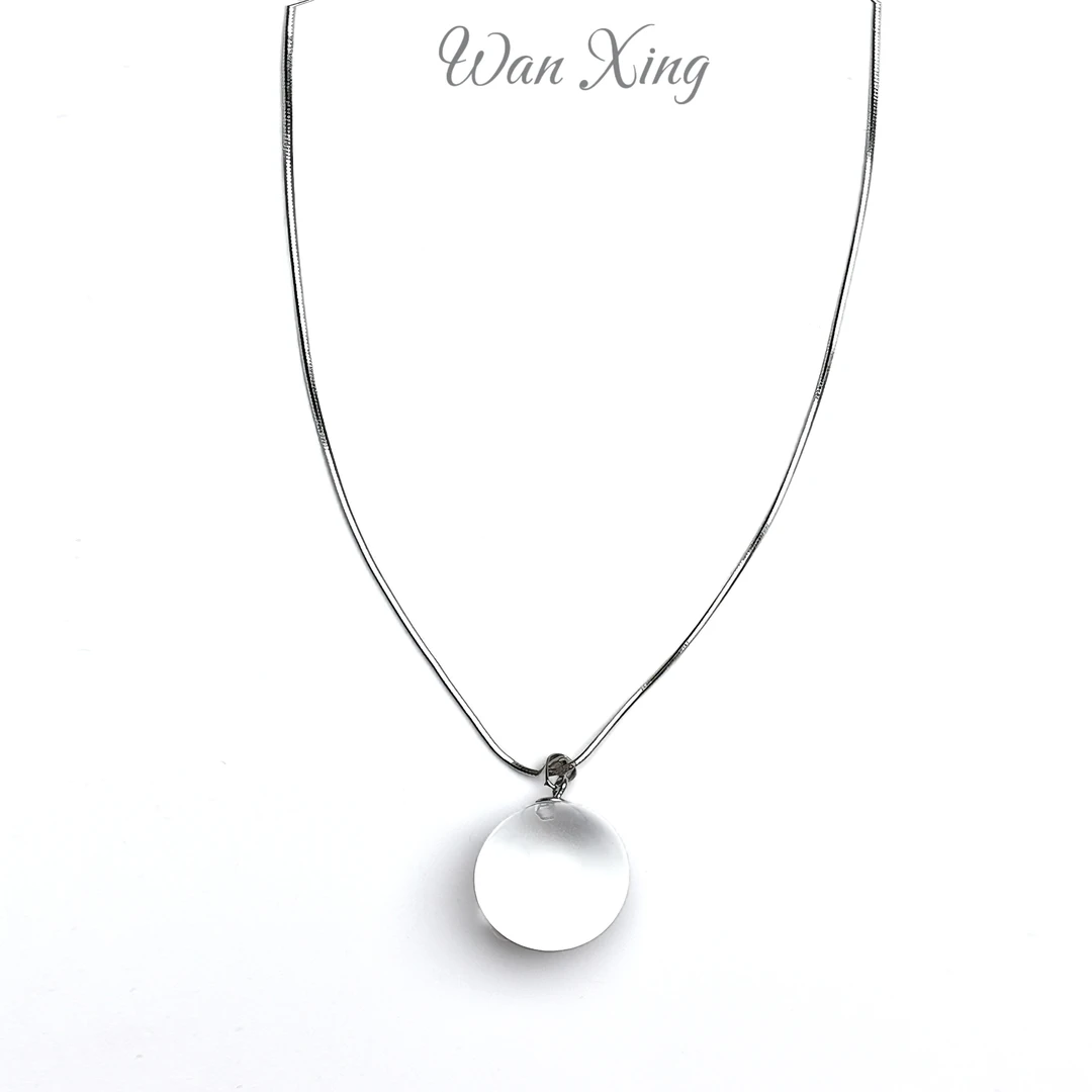百搭白水晶气质坠链简约