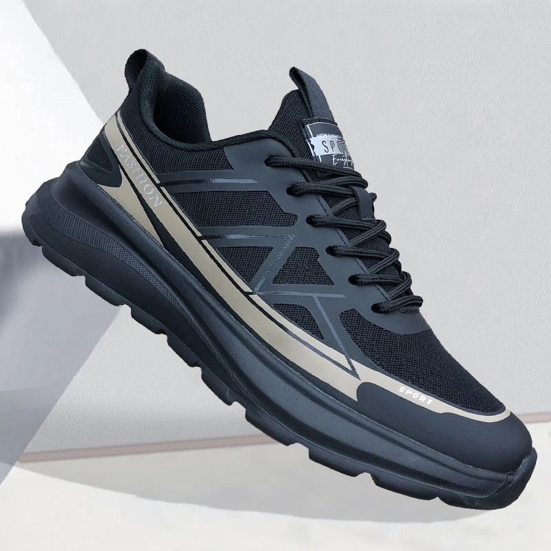 男鞋夏季网面透气运动鞋百搭软底轻便舒适休闲鞋时尚厚底跑步鞋男