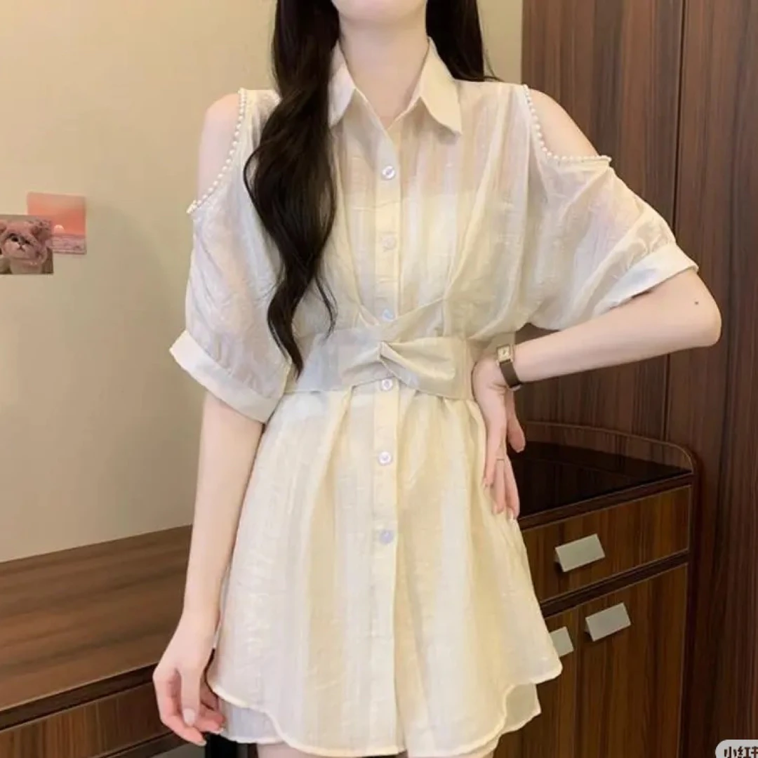 古着桑蚕丝香云纱半裙收腰显瘦中长款碎花裙