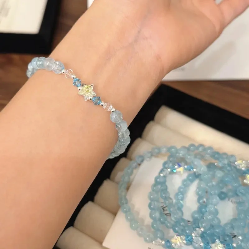 X1849[星语星愿]海蓝宝星星手链高端轻奢手串多样性发一