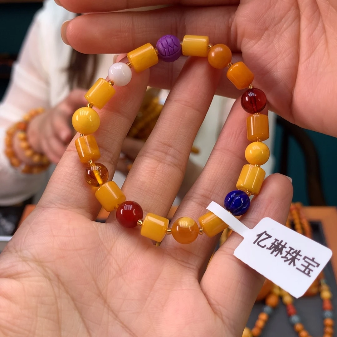 琥珀未镶嵌手串微瑕