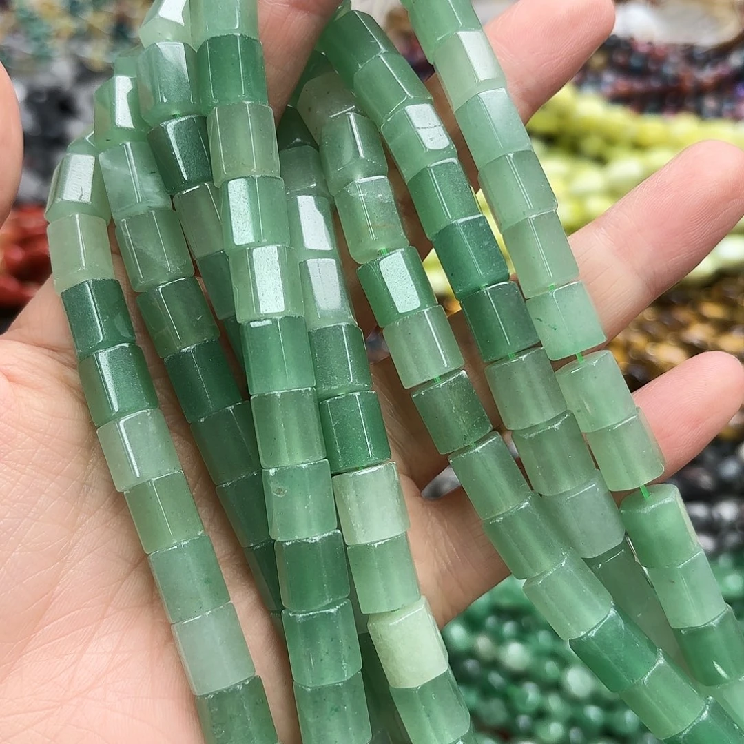 玛瑙/玉髓未镶嵌珠宝半成品卡十绿东陵柱子一条