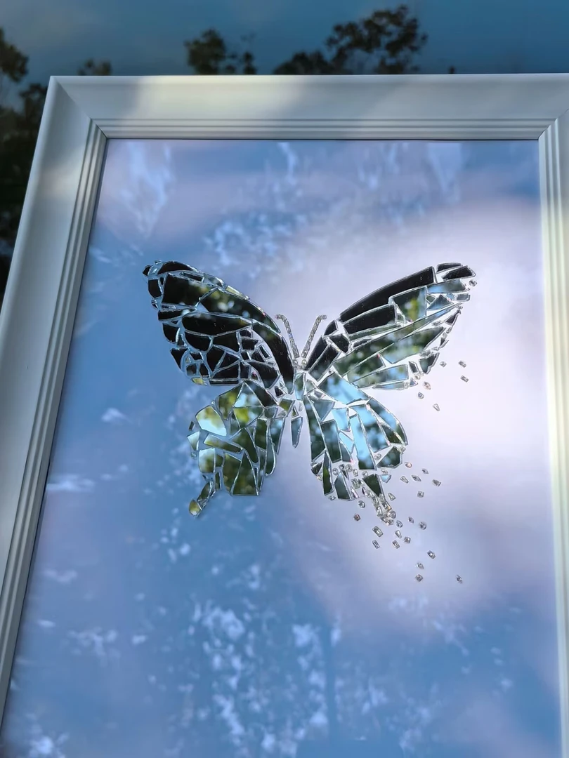 破茧成蝶|玻璃蝴蝶手工装饰画|创意礼物