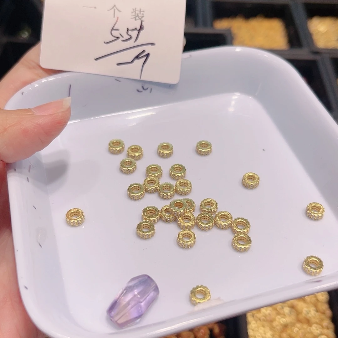 紫晶珠宝半成品银S925镀金镶嵌48