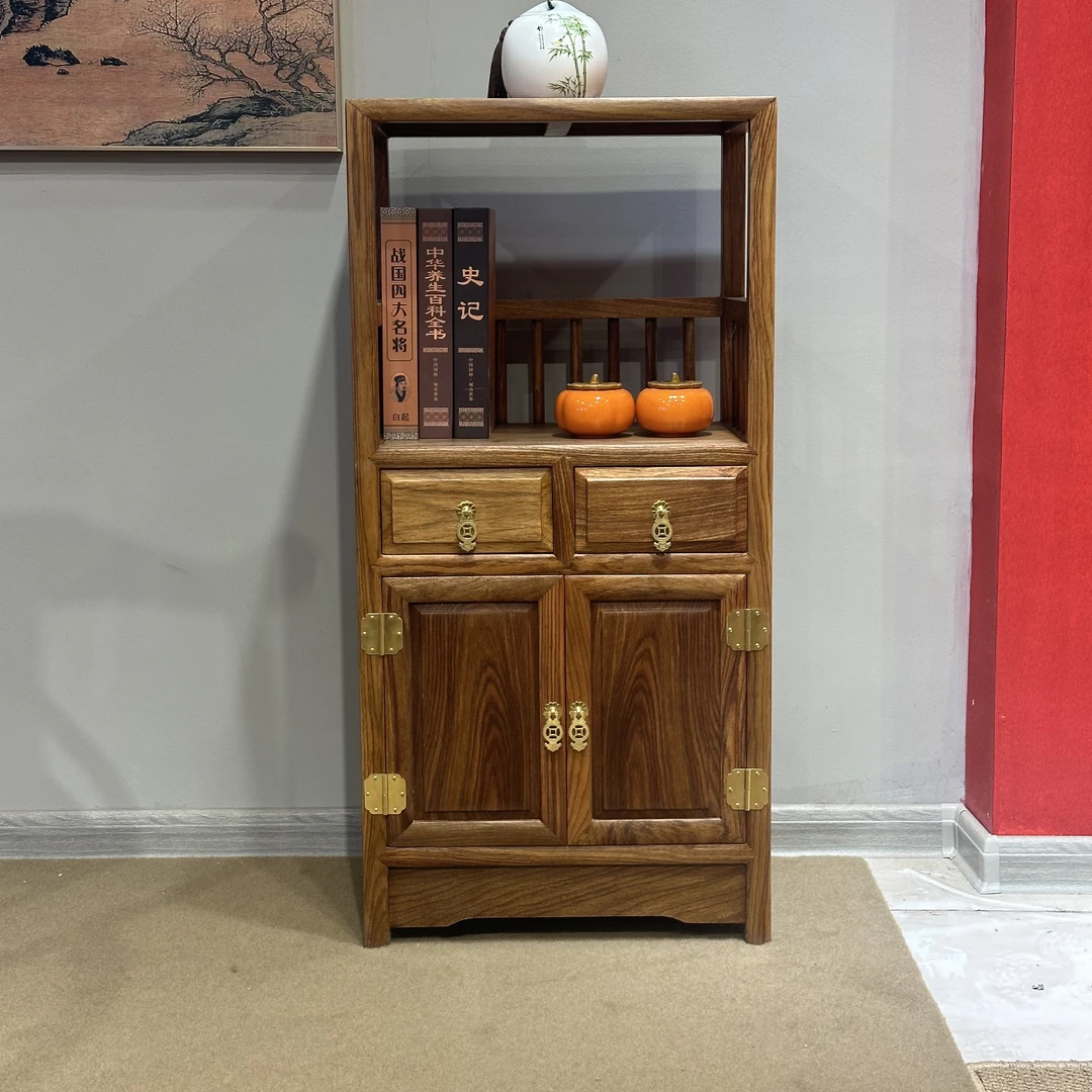 刺猬紫檀茶水柜红木书柜小植物柜
