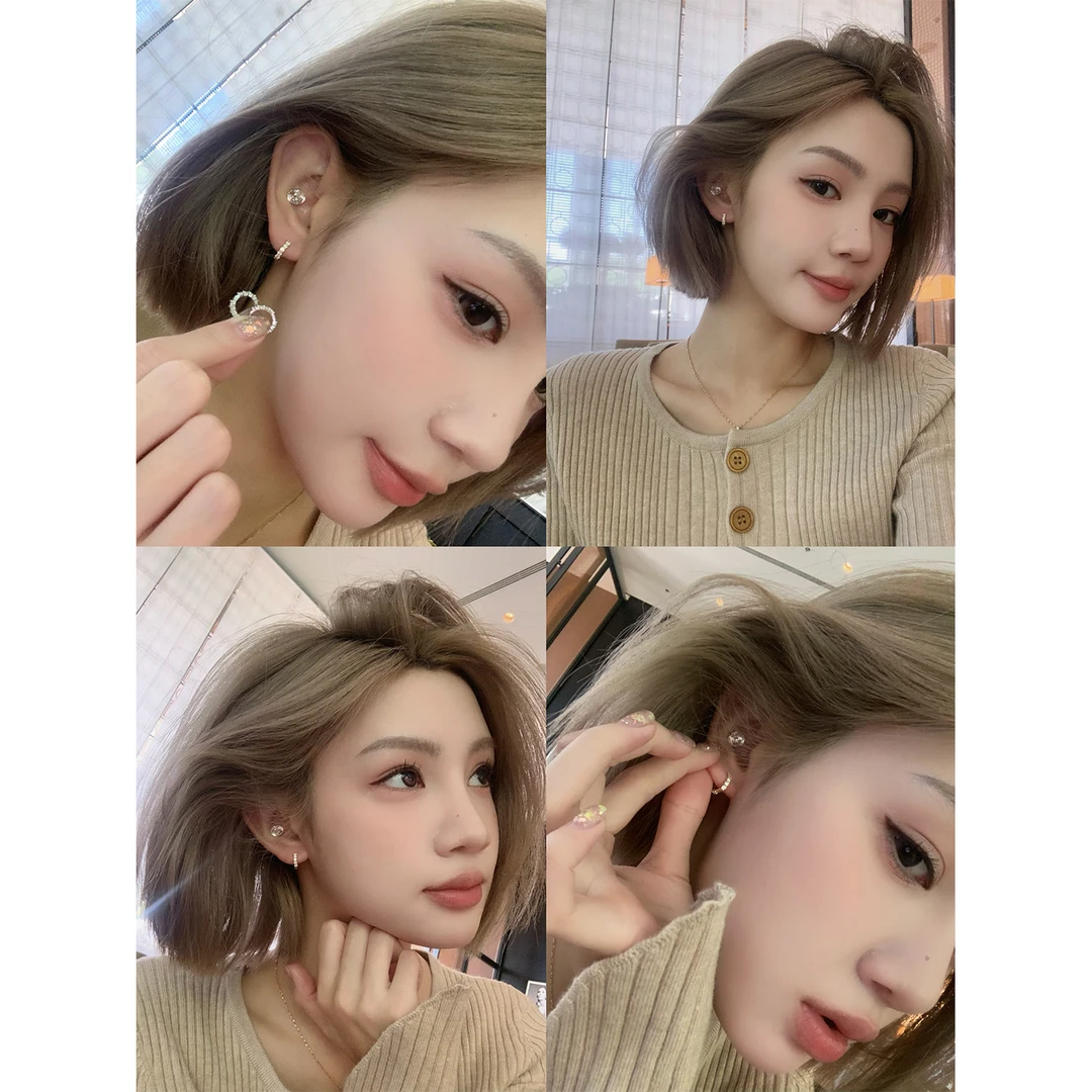 925银耳饰 赵辰晨 女气质高级感圈圈耳扣个性小众时尚洋气耳饰