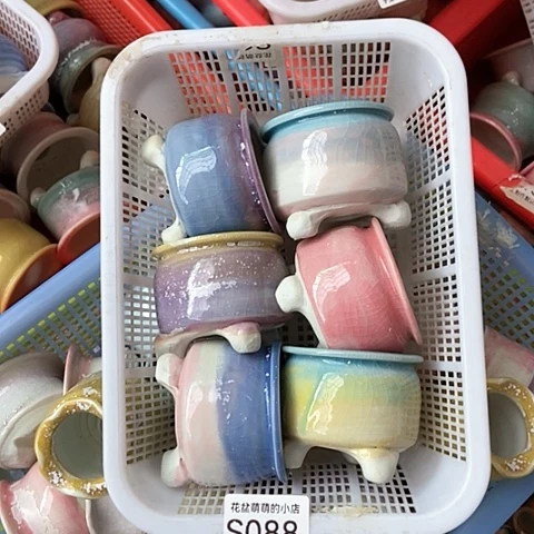 紫砂花盆088微瑕品口径5.5左右