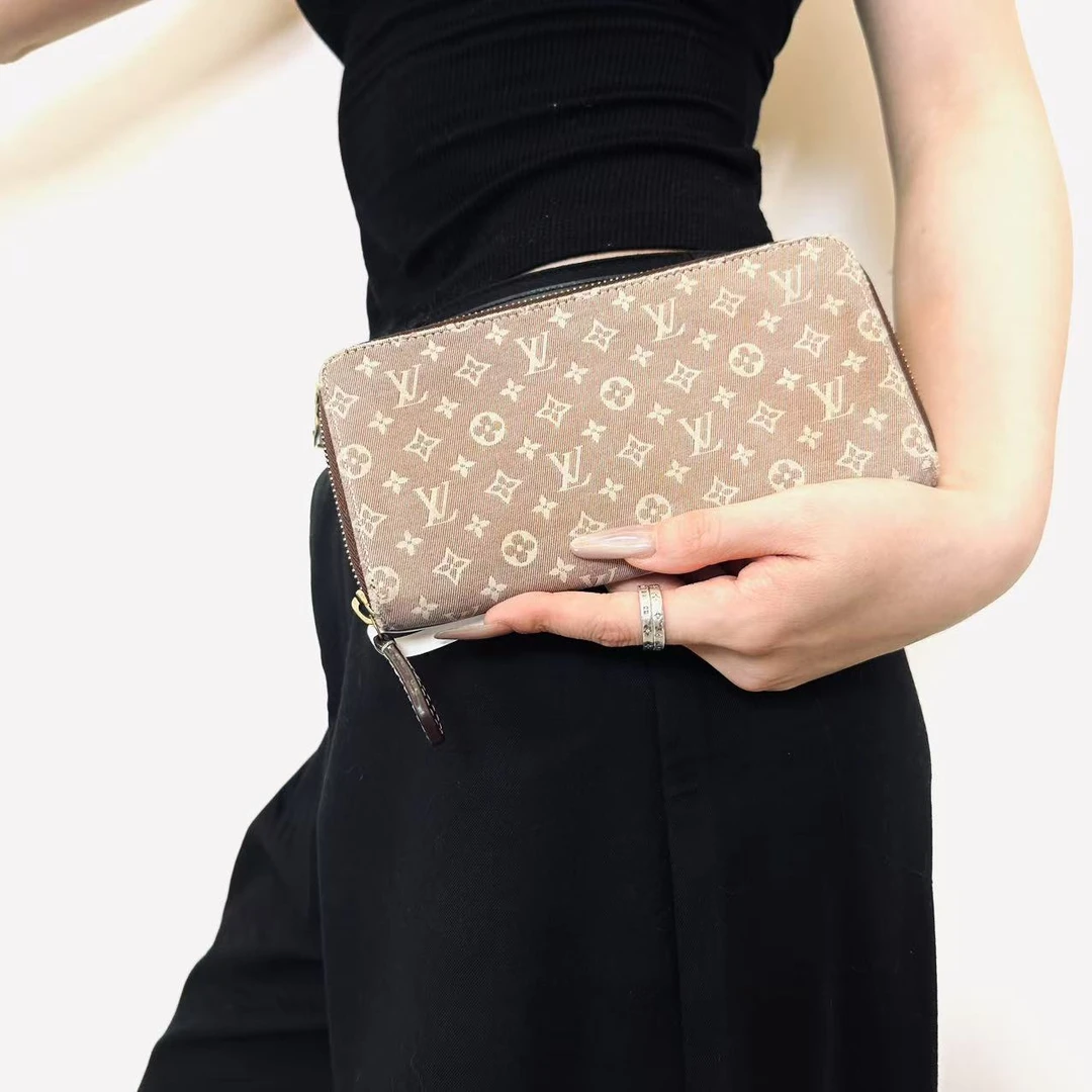 95新 LouisVuitton/路易威登 LV牛仔粉色单宁钱包2506260071