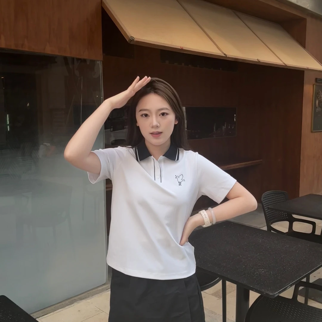 ANTA安踏ICONIC女短袖POLO衫新款欧若风时尚休闲运动短T162528122