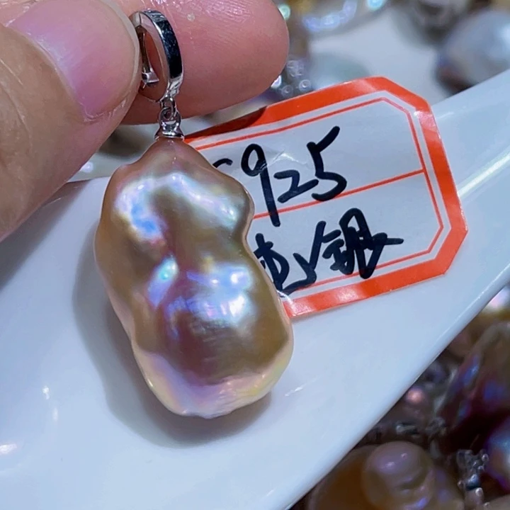 淡水珍珠银S925镶嵌颈饰