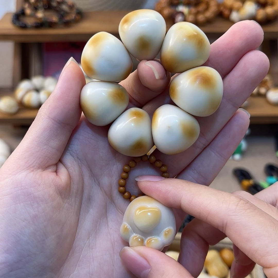 少***我手串菩提根/象牙果豹纹搭配猫爪