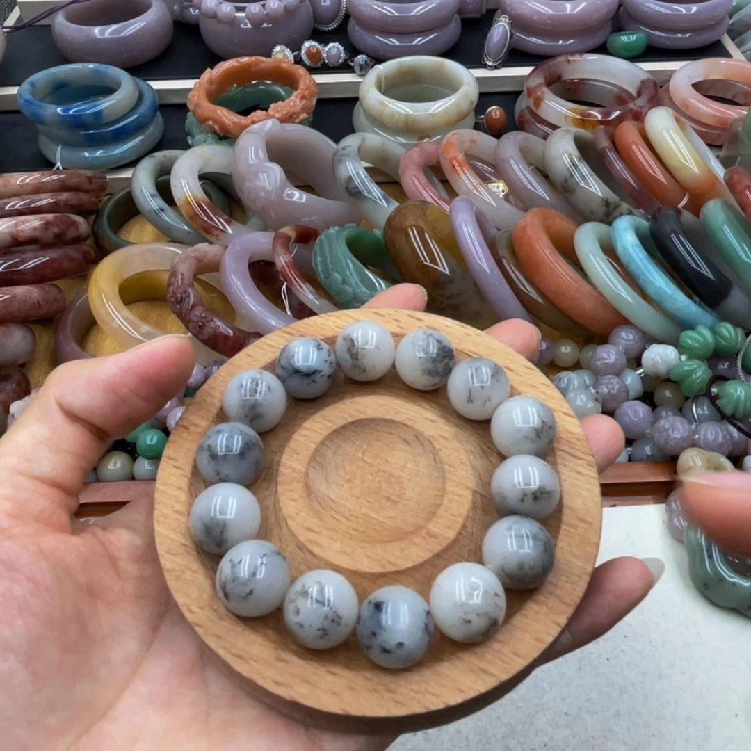 石英岩玉圈口58未镶嵌阳**成