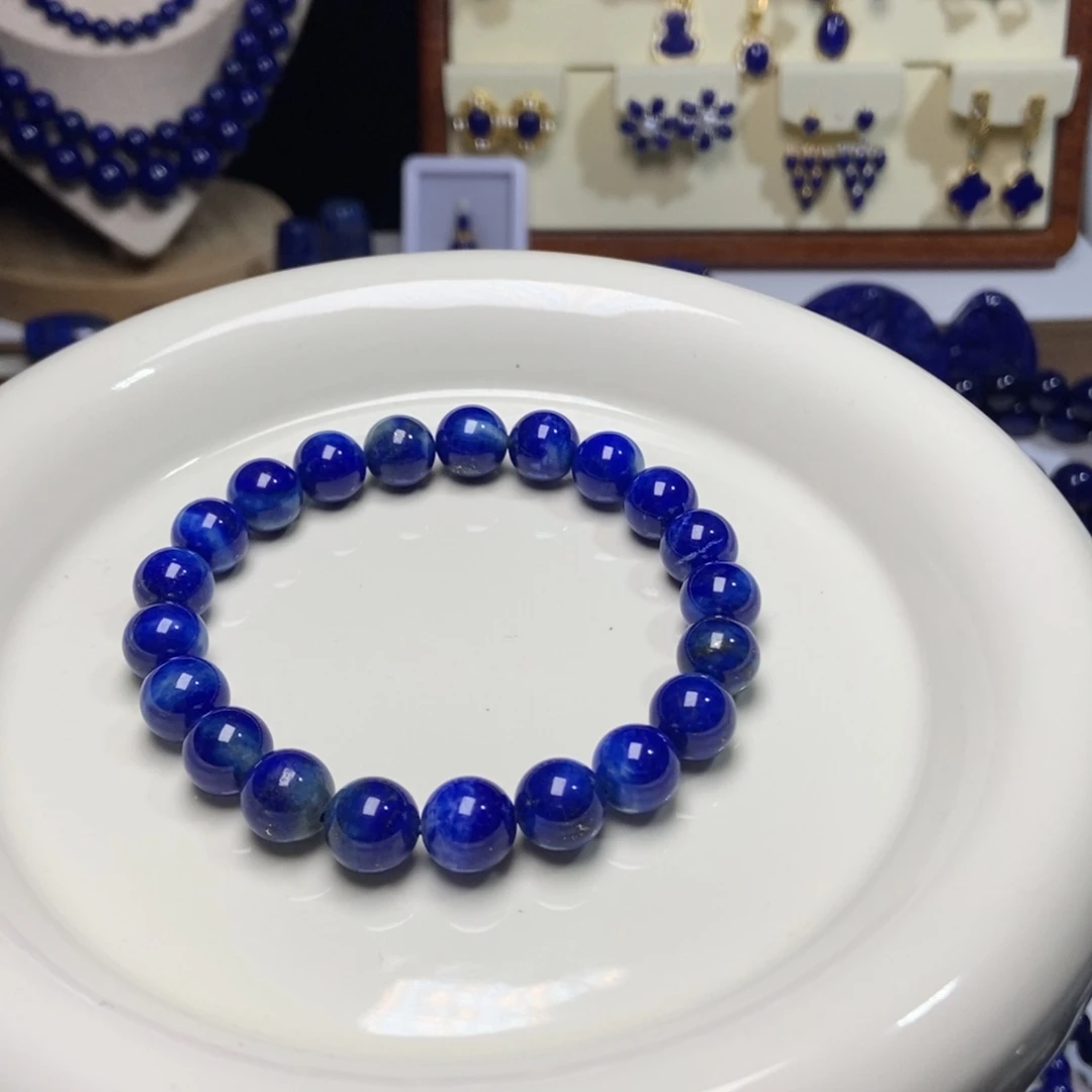 青金石未镶嵌老矿 玉化手串9mm+