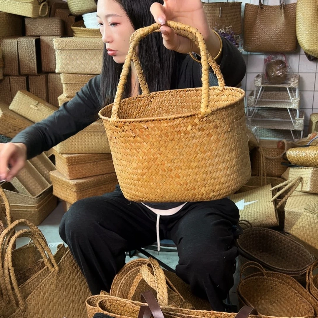 编织带草编包/草编收纳盒微瑕疵