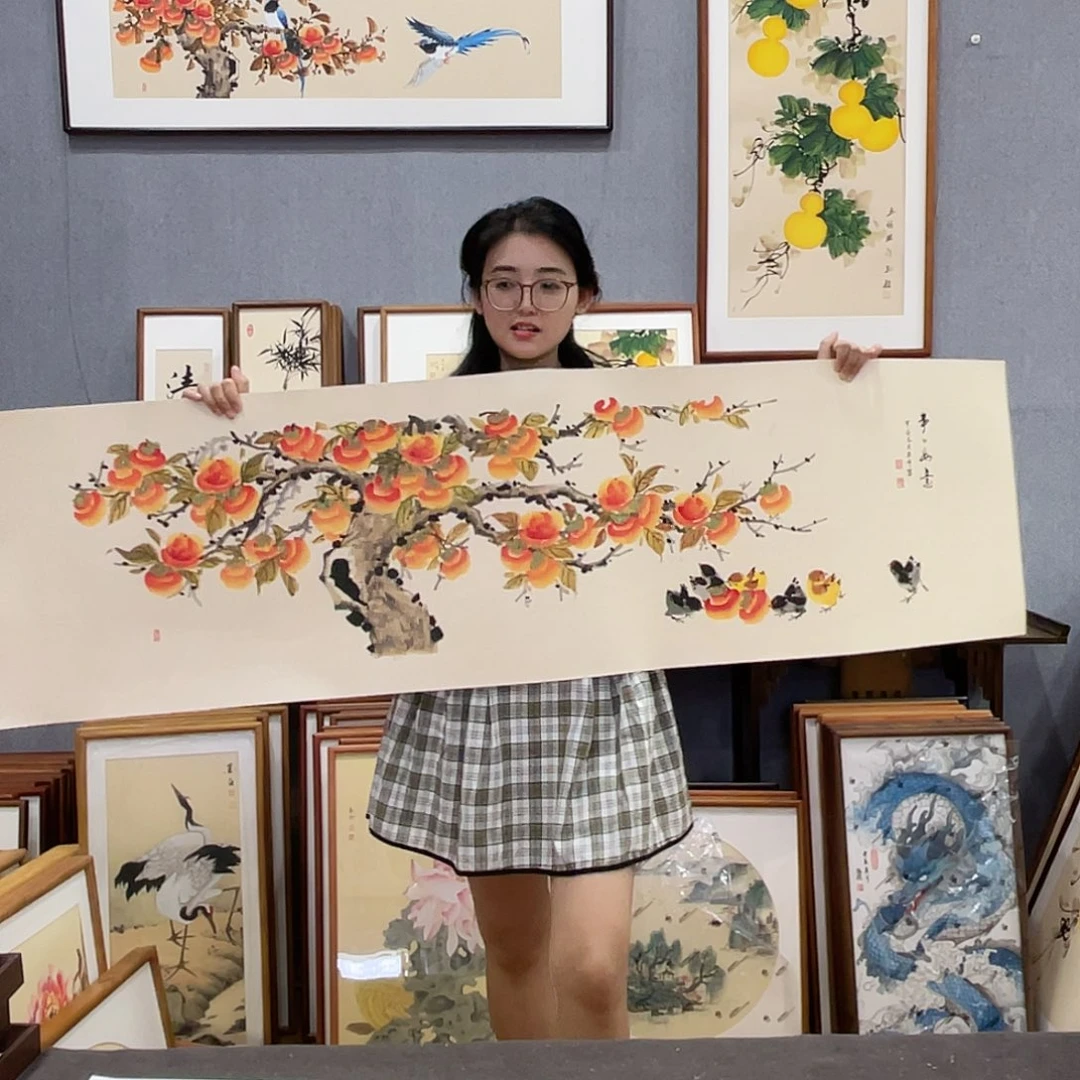 书法手绘带框尺寸：53*170