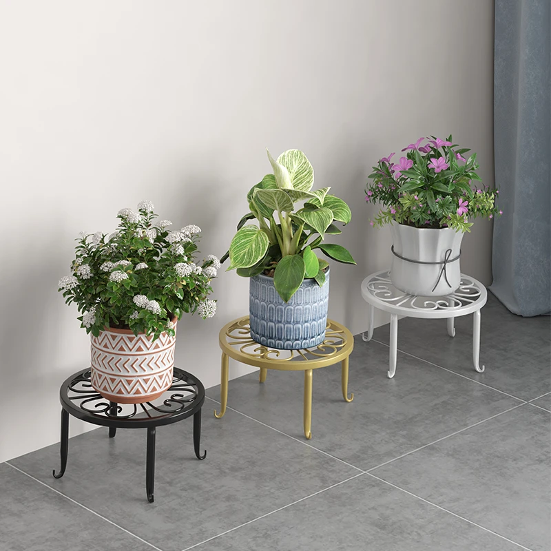 可爱小凳子花架落地式花凳欧式风情单盆盆栽铁艺花架园艺园林