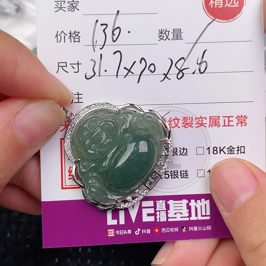 翡翠银S925镶嵌颈饰