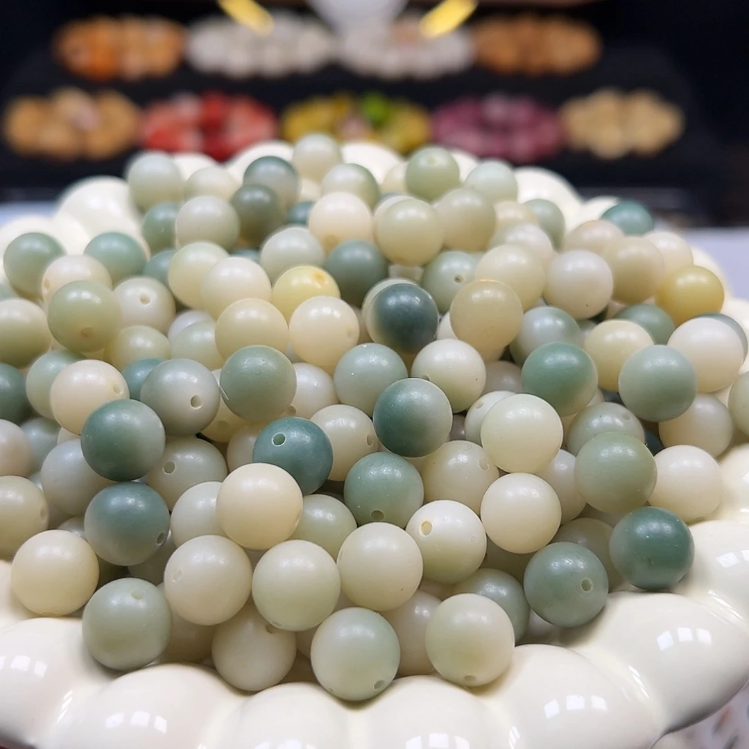 手串菩提根/象牙果微瑕卡11飘绿圆300颗