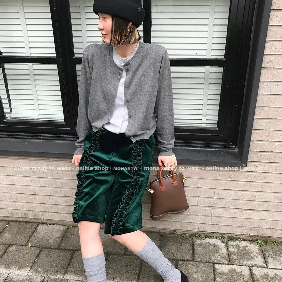 MONA 撞色假两件 慵懒针织开衫上衣女小个子 内搭外穿 2025新款