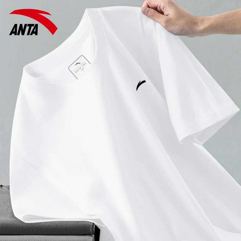 安踏短袖T恤男2025新款夏季薄款速干衣休闲上衣白色运动服男装