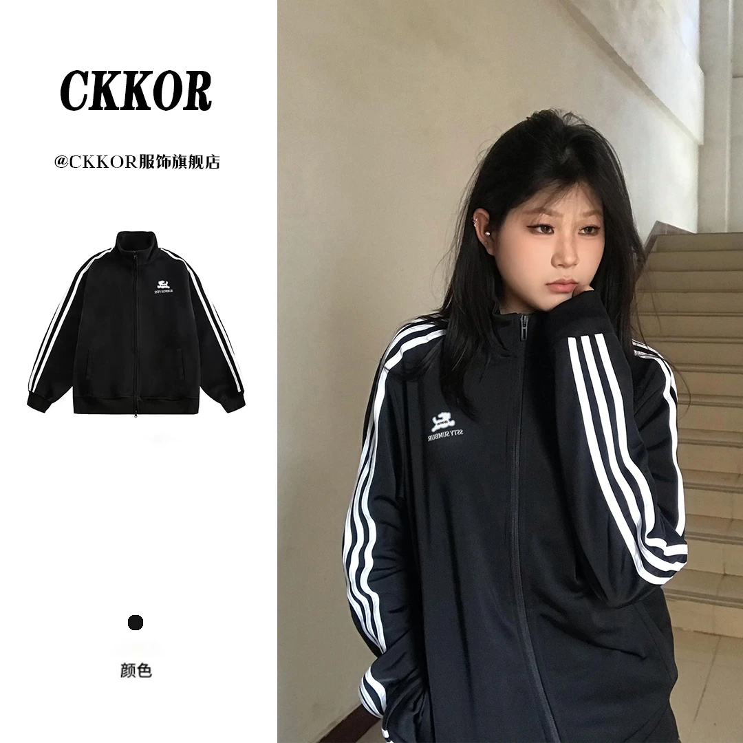 CKKOR新款ins潮牌秋冬百搭立领保暖棉服外套女加绒加厚潮流休闲服