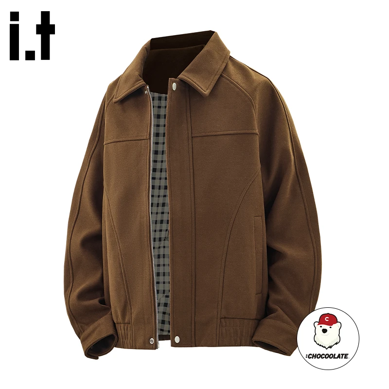 i.t:CHOCOOLATE美式休闲夹克外套男士秋冬潮牌宽松拼接长袖棒球服