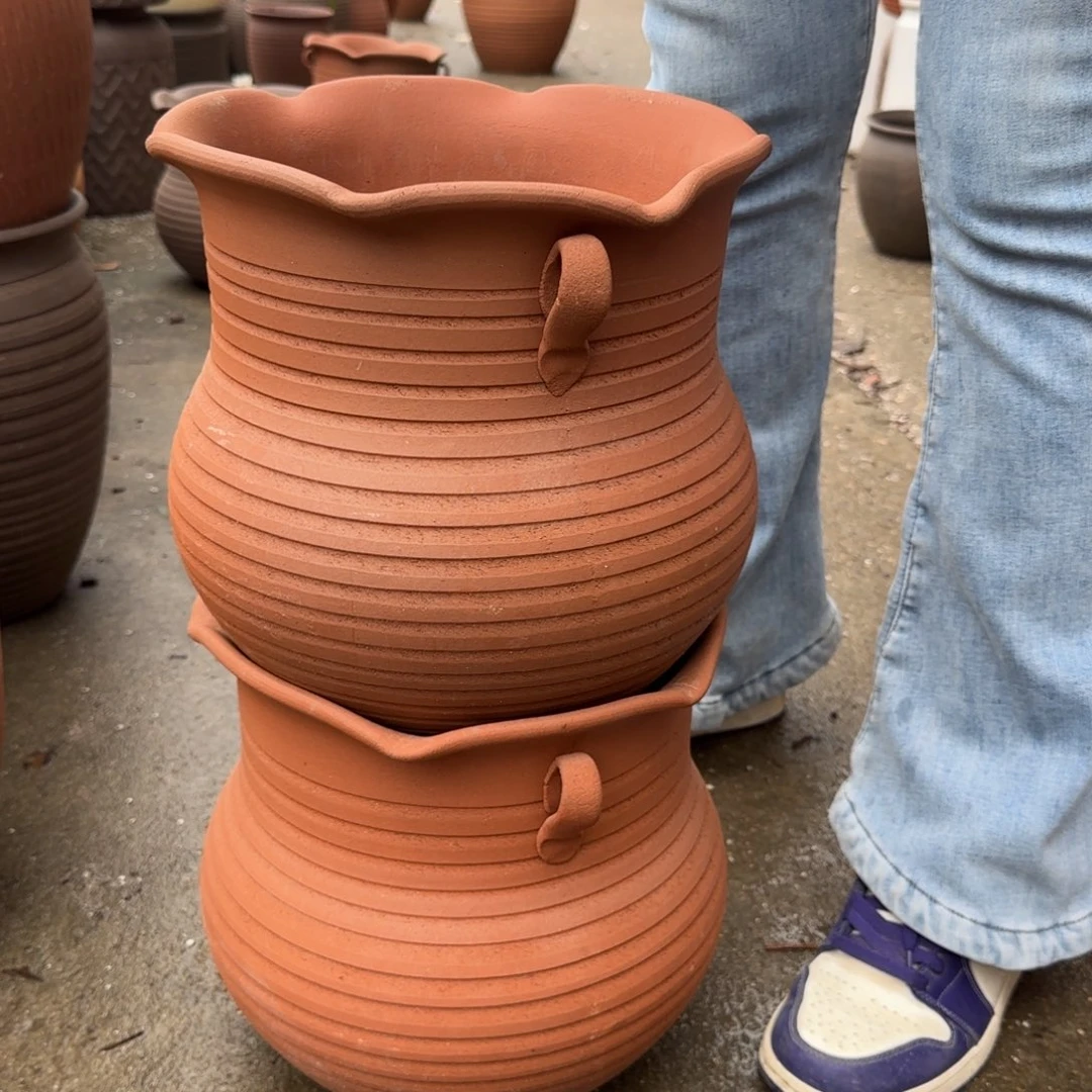 紫砂花盆口27高27宜兴紫砂