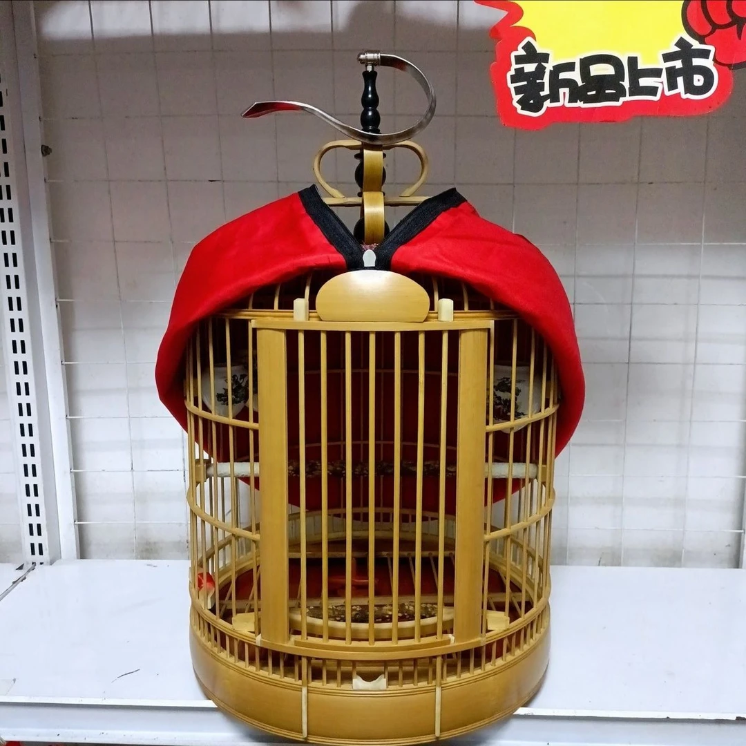 川笼鸟笼 带月牙活动底 本色 茶红色( 泡油款)