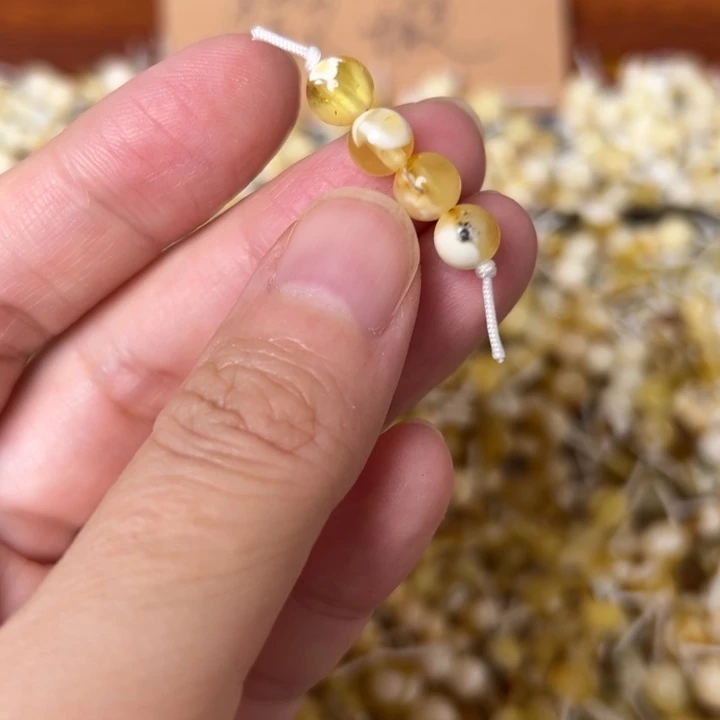 蜜蜡未镶嵌裸石6.5mm一组