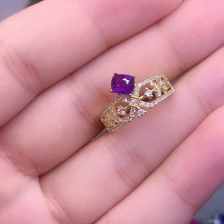 银S925镶嵌蓝宝石戒指