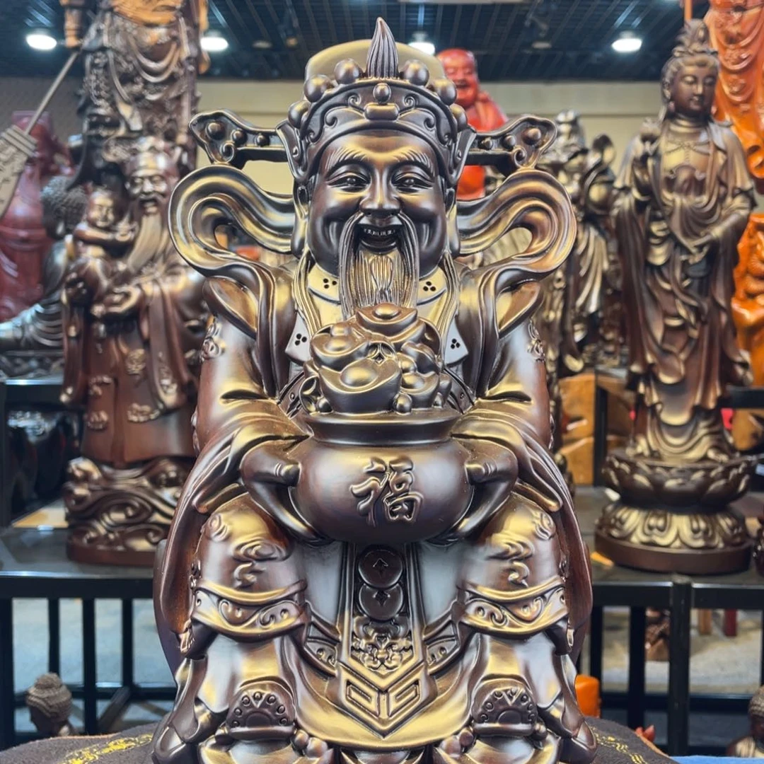 快***钱木40高坐财神黑檀木