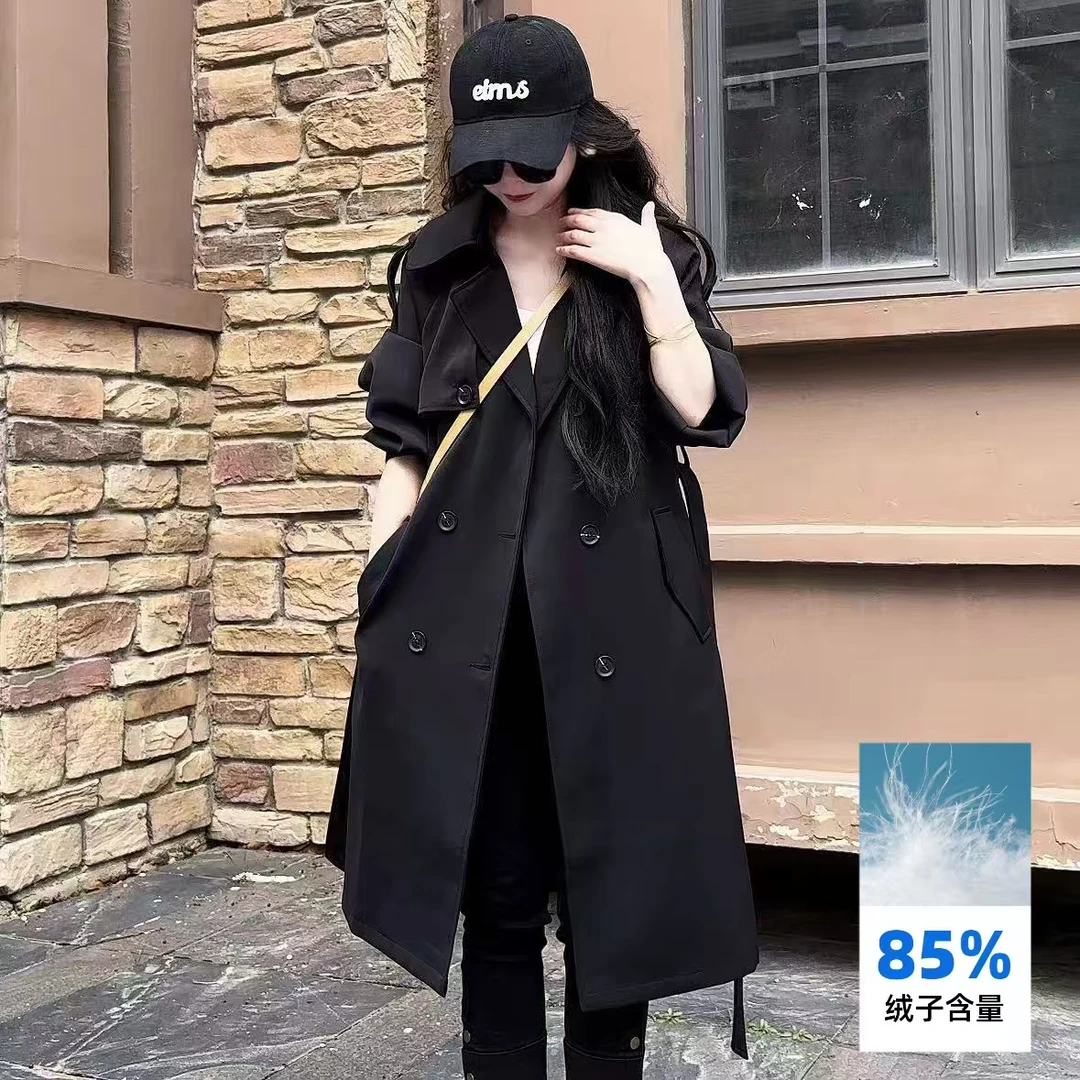 小付专属冬季新款风衣外套小个子时尚韩版气质简约羽绒服8888