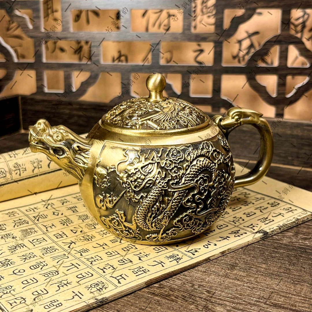 新款龙凤龙头壶直径12.5cm高度7.5cm重约290g