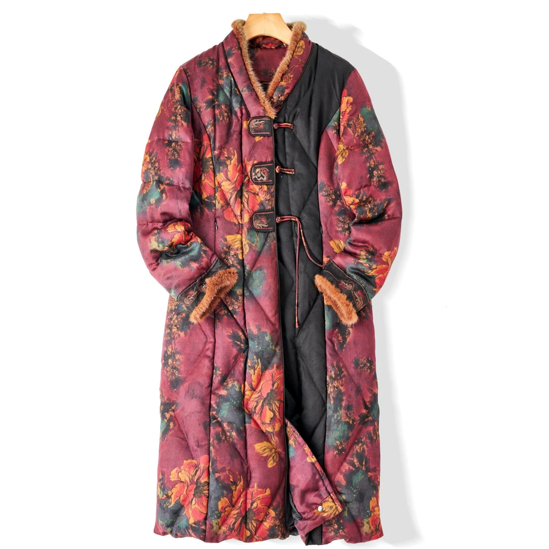 100%桑蚕丝90白鸭绒香云纱女装高级感轻奢保暖羽绒服不跑绒