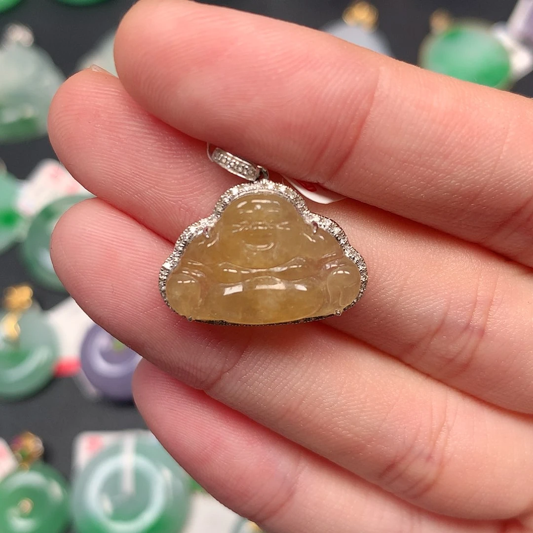 颈饰18K金镶嵌翡翠翡翠吊坠