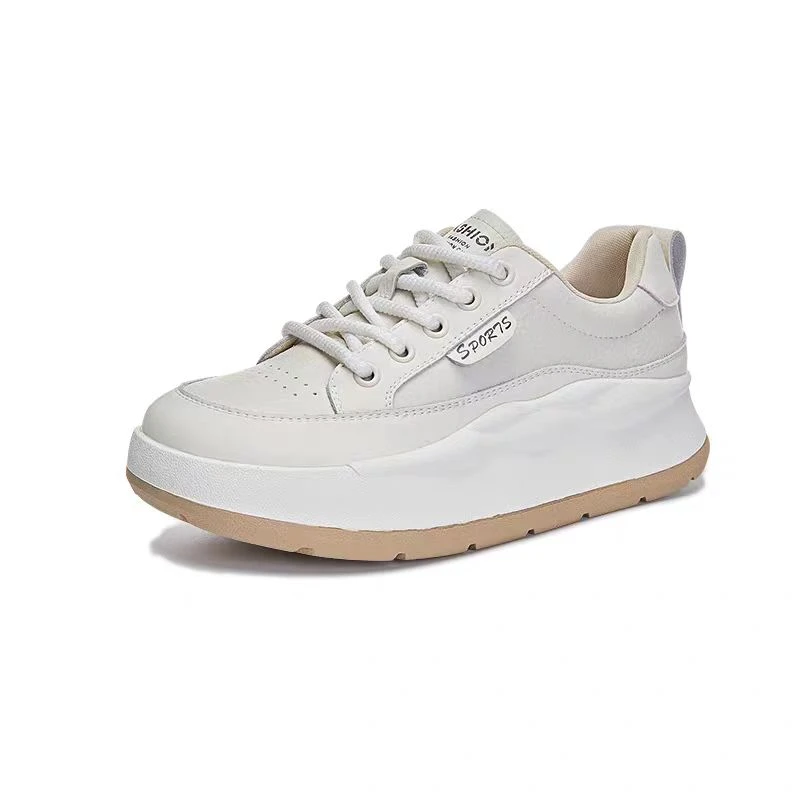 外贸工厂尾货真皮厚底小白鞋女春款休闲单鞋轻便大码鞋板鞋8885