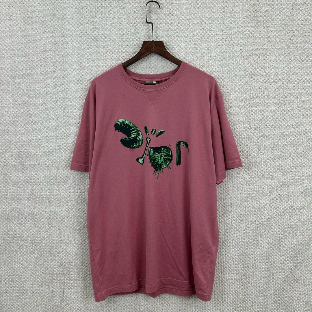 未使用 DIOR/迪奥 联名粉色图案印花短袖（pm) ys000483