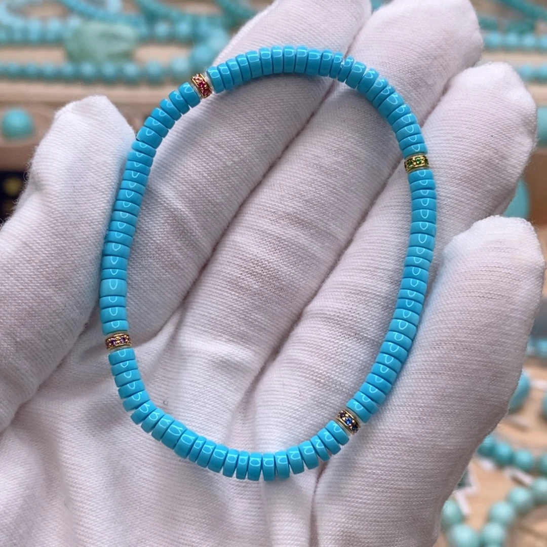 绿松石未镶嵌珠宝奇石3.8mm