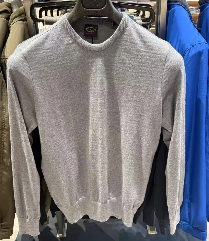 保鲨 灰色纯羊毛针织打底衫 下单联系客服