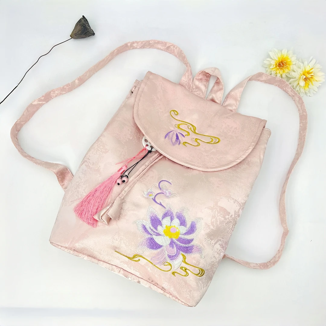 LY2025汉元素国风刺绣背包女包包古风双肩背包汉服休闲百搭国潮包