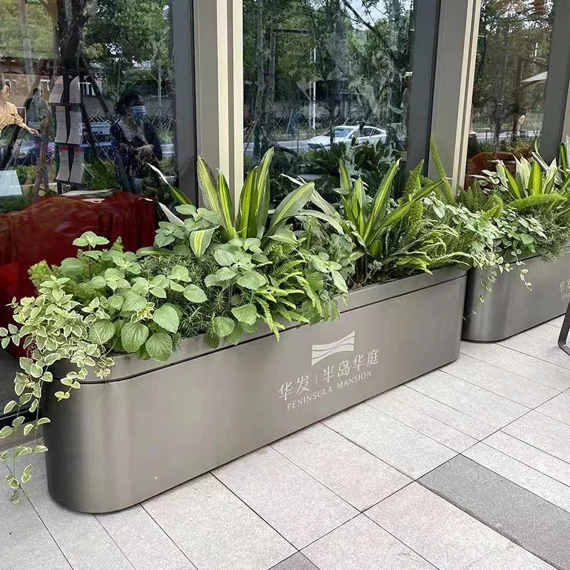 铁艺圆弧花箱餐厅花槽隔断花架奶茶店咖啡厅户外铁花盆可定制
