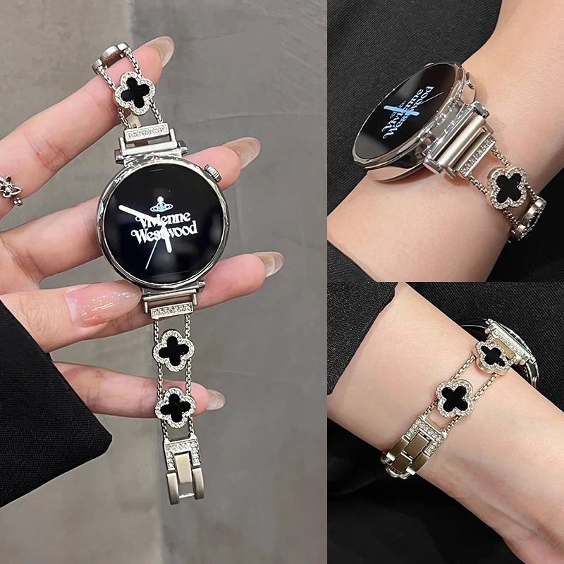 适用华为gt5表带gt4四叶草贝母金属watch4/3pro轻奢高级感gt3女士